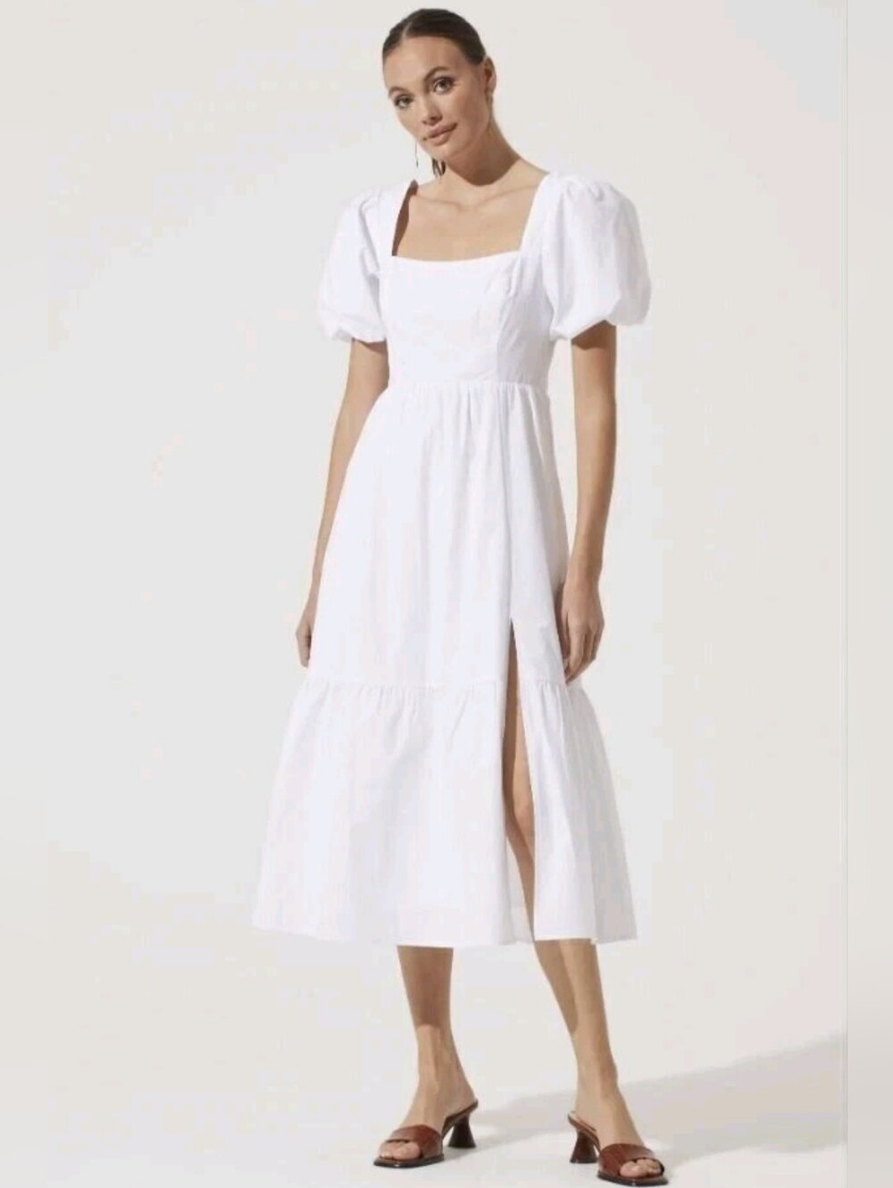 ASTR The Label White Midi Dress